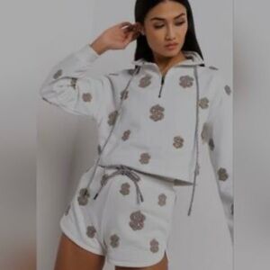 Akira Rhinestone Dollar Sign Two Piece Set